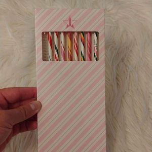 🎄FIRM! NWT JEFFREE STAR CANDY CANE STAINLESS STEEL REUSABLE STRAW LIMITED EDITI